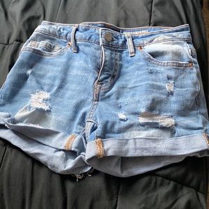Denim shorts,aeropostal,size 2,light blue